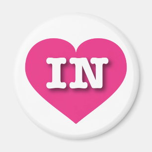 Aimant Indiana Hot Pink Heart - I love IN