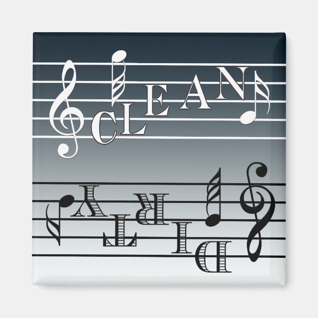Aimant Indicateur de lave-vaisselle de musique (Devant)
