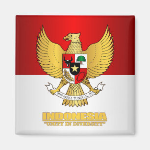 Aimant Indonesia Flag with COA