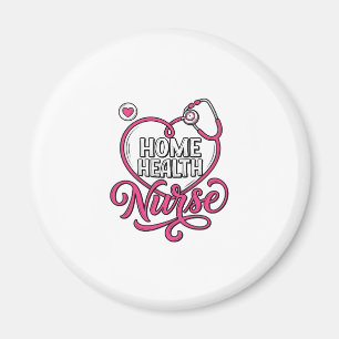 Aimant Infirmière à domicile Stethoscope rose Design de c