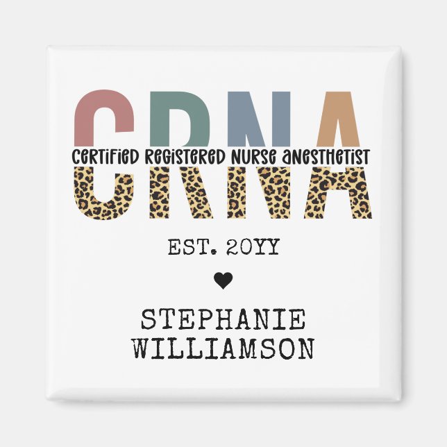 Aimant Infirmière anesthésiste certifiée CRNA personnalis (Devant)