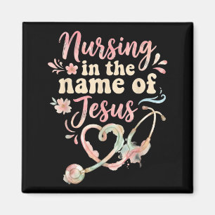 Aimant Infirmière au nom de Jésus infirmière chrétienne