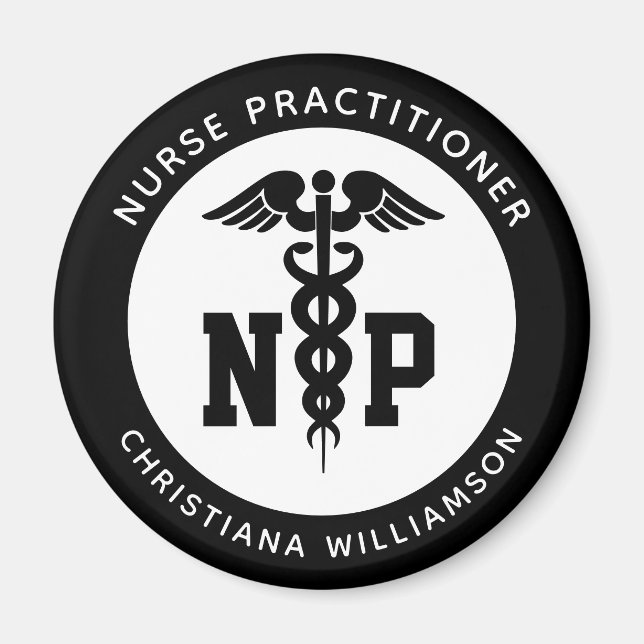 Aimant Infirmière de NP personnalisée Praticien Diplôme C (Devant)