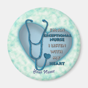 Aimant Infirmière exceptionnelle du Coeur bleu