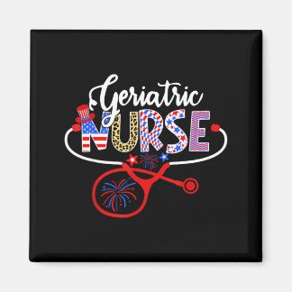 Aimant Infirmière gériatrique Usa Stethoscope Drapeau Amé