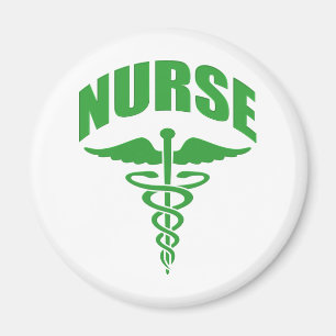 Aimant Infirmière inscrite Caduceus Green