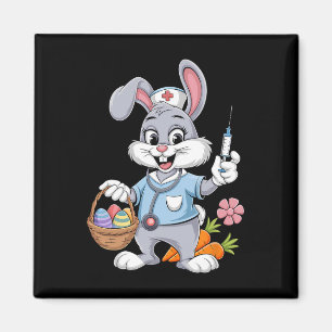 Aimant Infirmière Lapin Stethoscope Lapin Jour de Pâques
