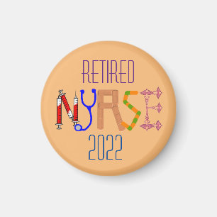 Aimant Infirmière retraitée 2022 en céramique