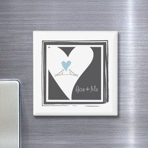 Aimant Inséparables personnalisés Light Blue Heart