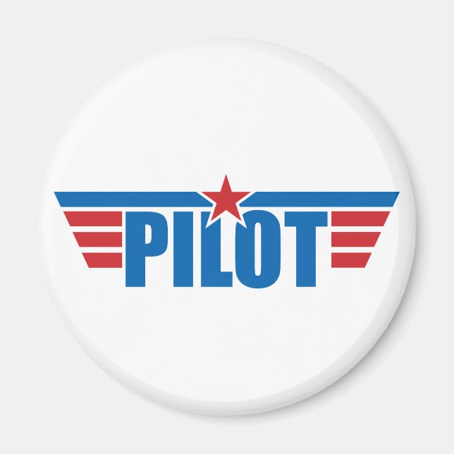 Aimant Insigne d'ailes du pilote - Aviation (Devant)