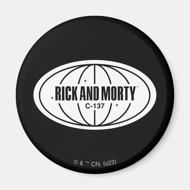 Aimant Insigne de cote Retro Rick et Morty C-137 (Devant)