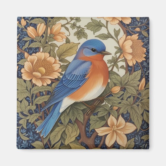 Aimant Inspiration de l'élégant oiseau bleu de l'Est Will (Devant)