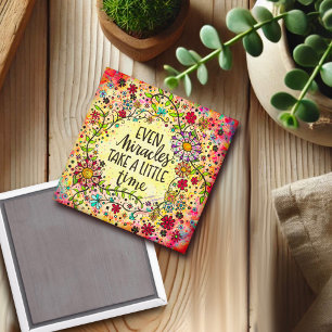 Aimant Inspiration Floral Joli Miracles Citation Inspirat