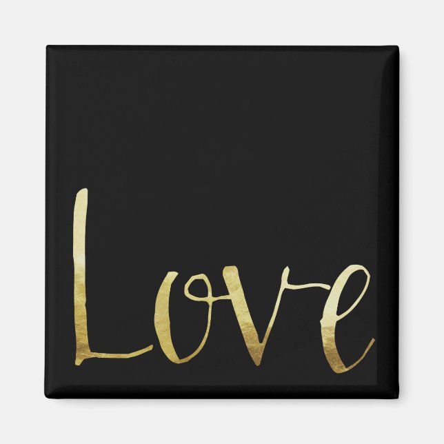 Aimant Inspirationnel Gold et Black Glam Love (Devant)