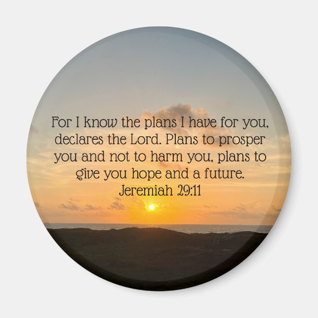 Aimant Inspirationnelle Bible Verse Jérémie 29:11 Lever d (Devant)