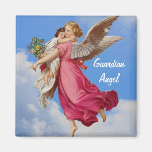 Aimant inspiré d'ange gardien et d'enfant