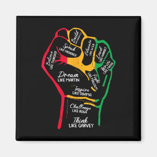 Aimant Inspiring Black Leaders Power Fist Hand Black Hist