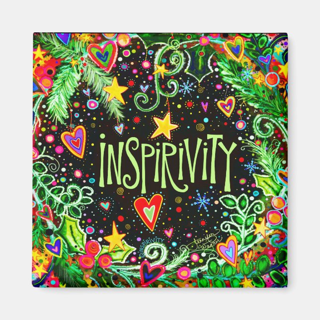 Aimant Inspirivity Festive Vacances amusant coloré (Devant)