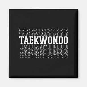 Aimant Instructeur de Taekwondo Coach Texte à couches drô