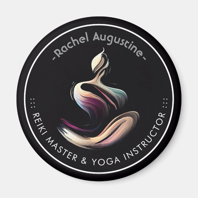 Aimant Instructeur de Yoga Lotus Méditation Pose Brosse (Devant)
