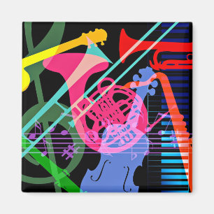 Aimant Instruments de musique Pop Art Design