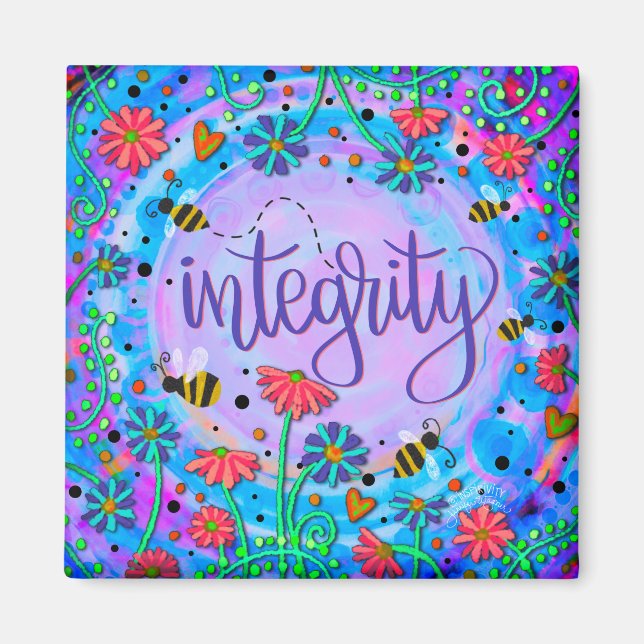 Aimant Intégrité Jolie couleur Fun Flowity Inspirivity (Devant)