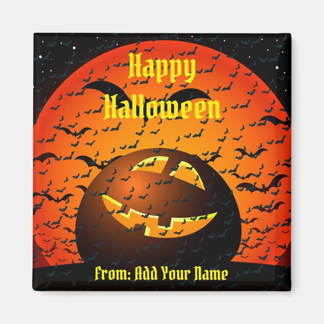 Aimant Intéressant Joyeux cadeau Halloween (Devant)