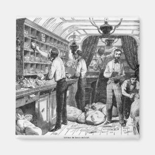 Aimant Intérieur d'un chariot postal ferroviaire frança