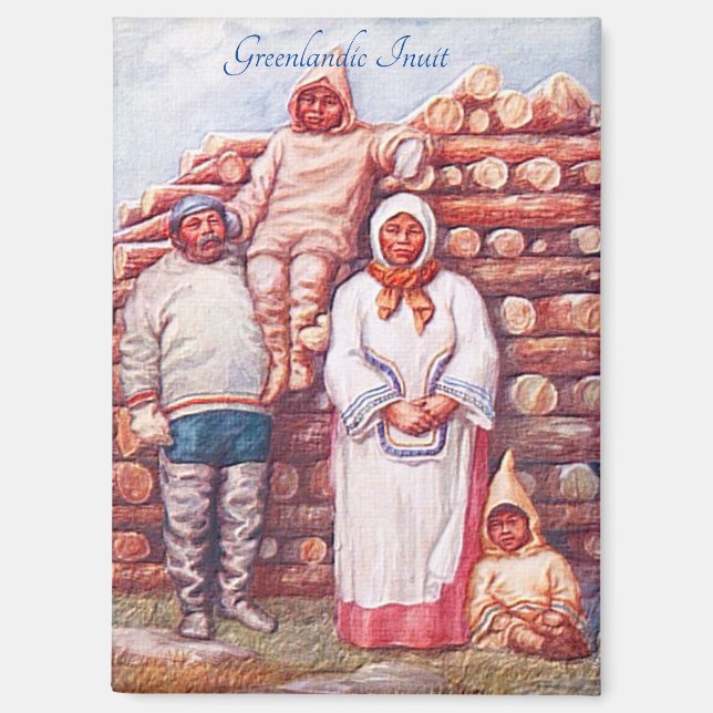 Aimant "Inuit du Groenland Vintage" (Recto)