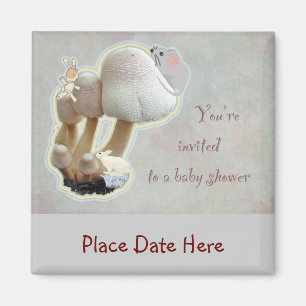 Aimant Invitation Baby shower de terrain de jeu de champi