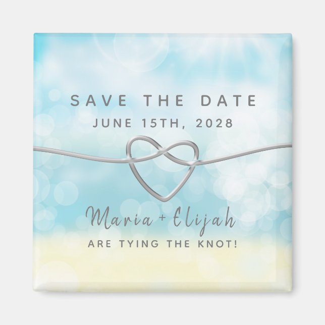 Aimant Invitation magnétique simple bleue pour annoncer l (Devant)