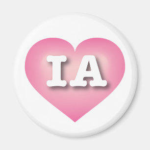Aimant Iowa Pink Fade Heart - I love IA