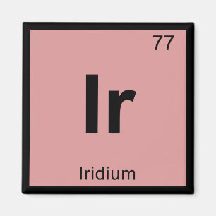 Aimant Ir - Chimie de l'iridium Symbole du tableau périod