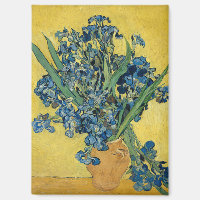 Iris de Van Gogh - Art audacieux bleu et jaune