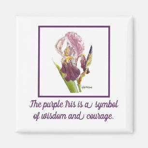Aimant iris violet aquarelle
