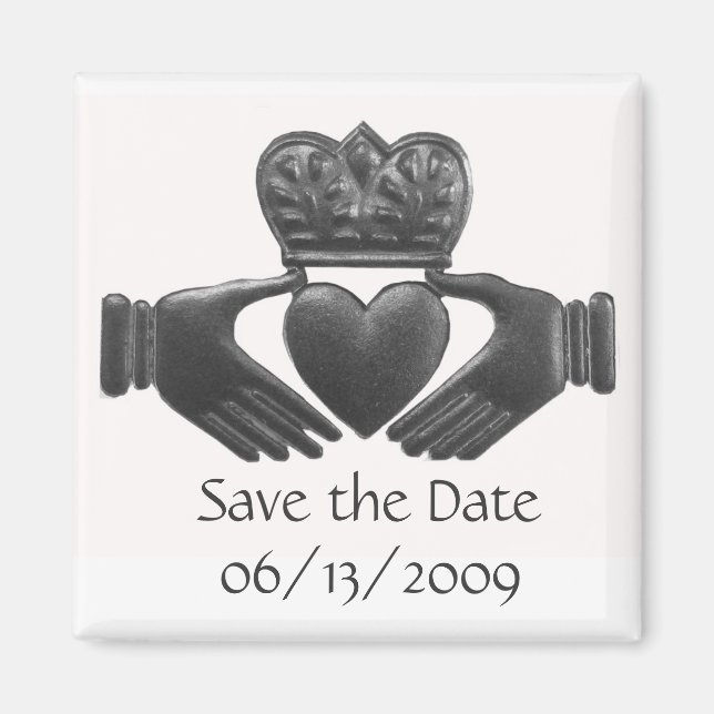 Aimant Irish Claddagh enregistrer l'aimant de date (Devant)