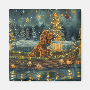 Aimant Irish Red Setter Christmas Festive Voyage
