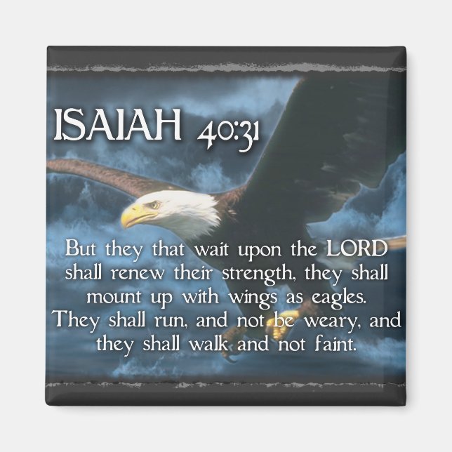 Aimant ISAIAH 40:31 Monter avec des ailes comme des ailes (Devant)