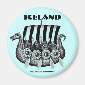Aimant islandais avec des vikings en encre de styl