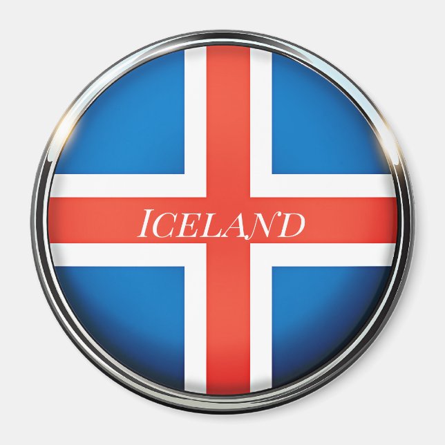 Aimant Islande, drapeau, (Devant)