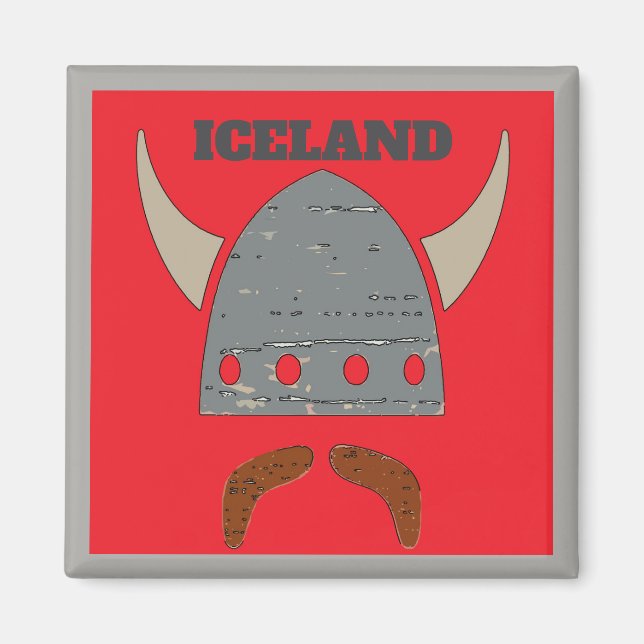 Aimant ISLANDE, Tête viking (Devant)