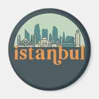 Istanbul Turquie Vintage City Skyline Ville Art