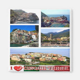 Aimant IT - Italie - Cinque Terre - I Love Collage Mosaic