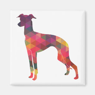 Aimant Italian Greyhound Geo Pattern Silhouette