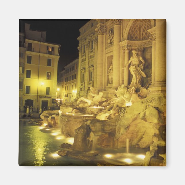 Aimant Italie, Rome. Fontaine de Trevi la nuit. (Devant)