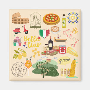 Aimant Italie Symboles Amateurs de voyage