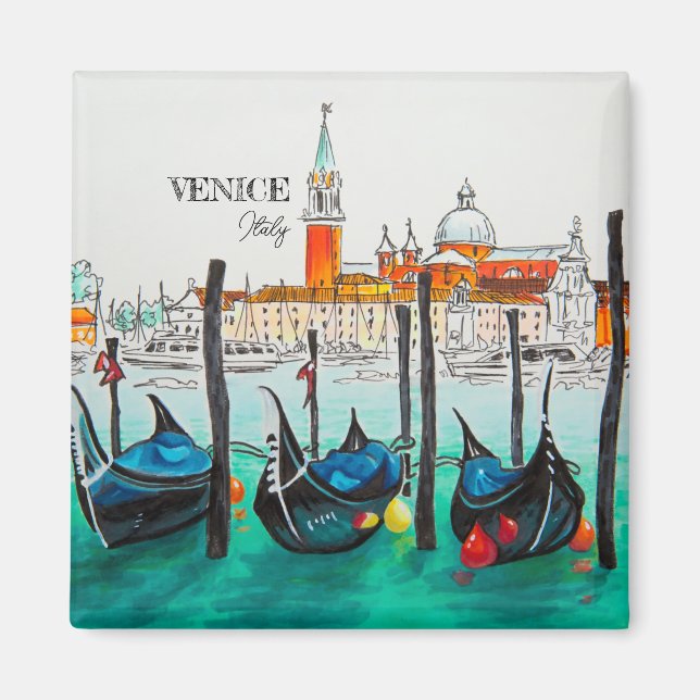 Aimant Italie Voyage - VENICE aquarelle souvenir (Devant)