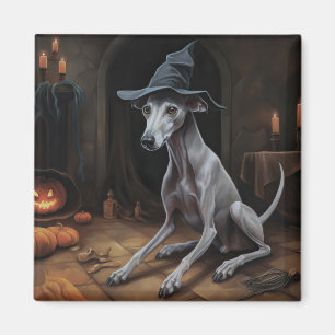 Aimant Italien Greyhound Citrouille Halloween effrayant