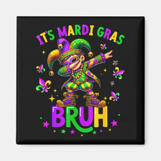 Aimant It's Mardi Gras Bruh Dabbing Leprechaun Jester New