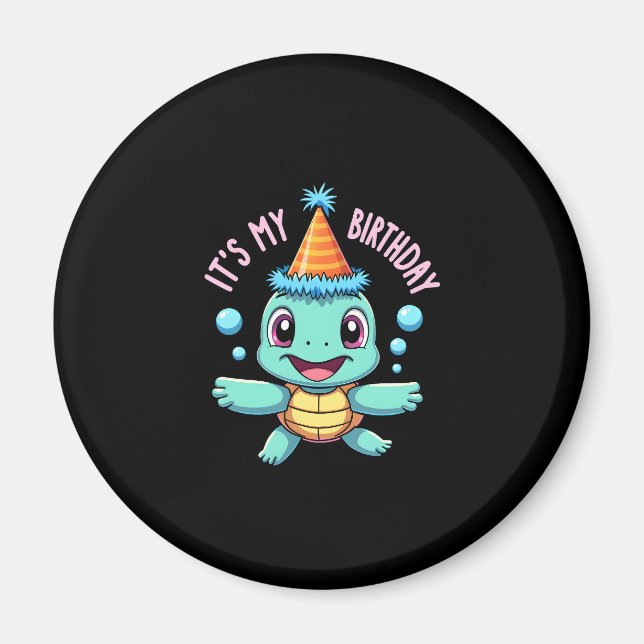 Aimant It's My Birthday Cute Sea Turtle Ocean Birthday Pa (Devant)